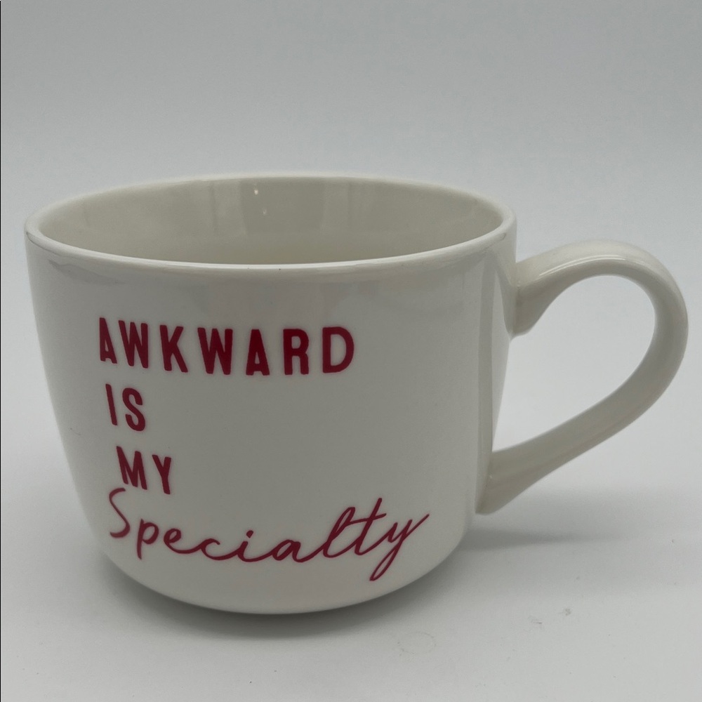 ‘Awkward Is My Specialty’ Opalhouse Wide Mouth 14oz White & Red Porcelain Mug